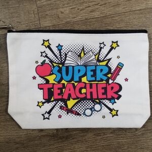 2/$25 Super Teacher White Pouch
